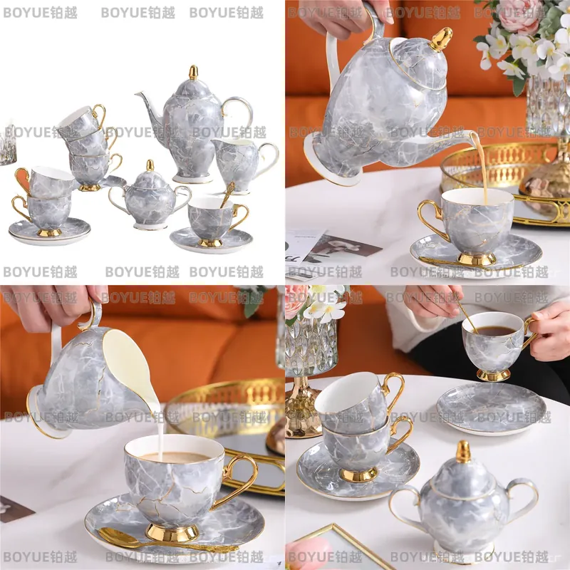 Luxury Gift Set - Luksusowy zestaw filiżanek i spodków do