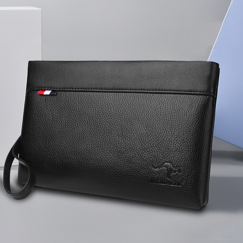 Leather Wallet Men - Męska torba podręczna Biznesowa duża pojemność
