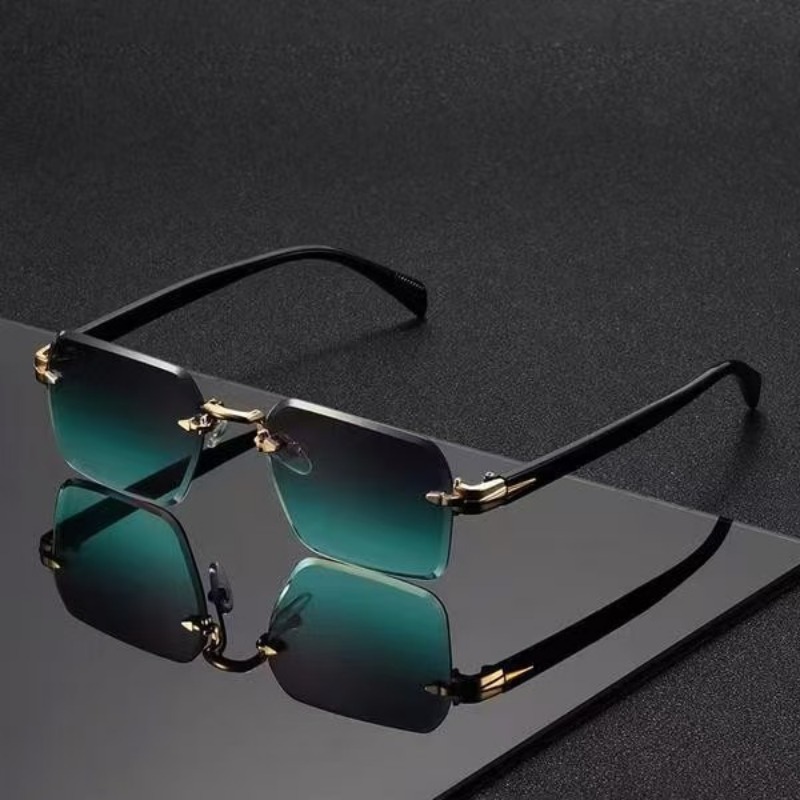 Sunglasses Uv400 - Okulary przeciwsłoneczne bez oprawek, prostokątne, modne,