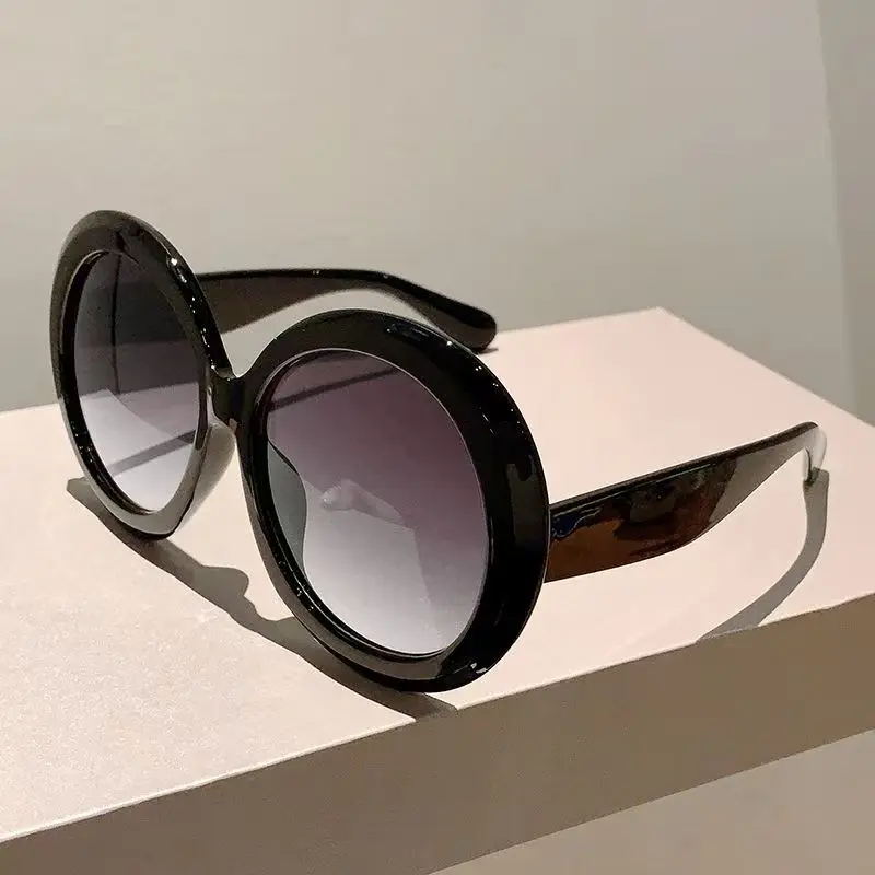 Designer Sunglasses - Duże okrągłe okulary przeciwsłoneczne damskie i