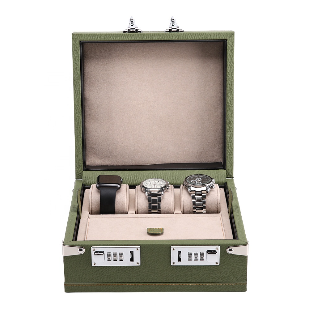 Leather Briefcase - Pudełko do przechowywania zegarków, premium, skóra