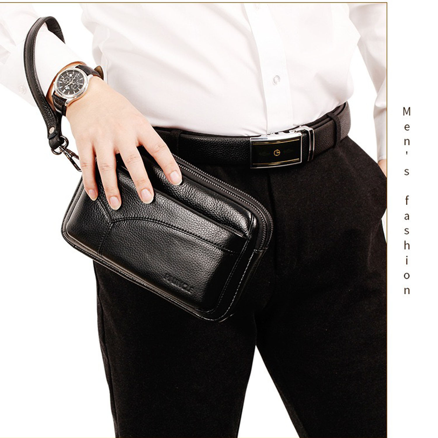 Leather Wallet Men - Męska modna biznesowa saszetka ze skóry