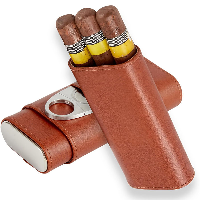 Premium Cigar Case - Przenośny Humidor do Cygar, Skórzane Etui
