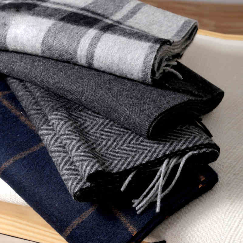 Cashmere Scarf - Szalik Pashmina męski zimowy pasek solidny