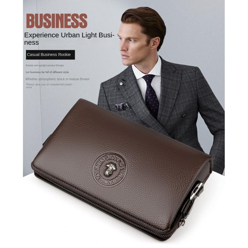 Męskie długie portfele na pien – Leather Wallet Men recenzja i cena