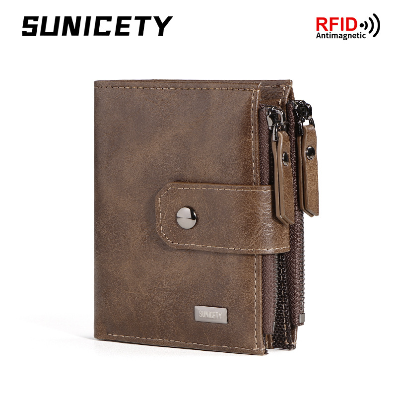 Antykradzieżowy, skórzany, kró – Leather Wallet Men recenzja i cena